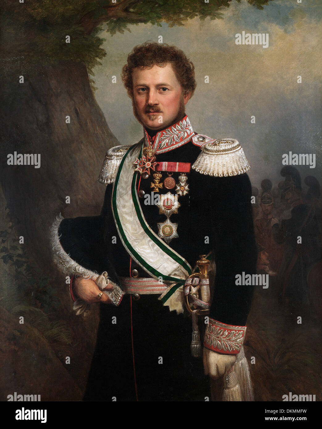 Franz Xaver Winterhalter - Portrait of Prinz Emil von Hessen und bei Rhein Stock Photo