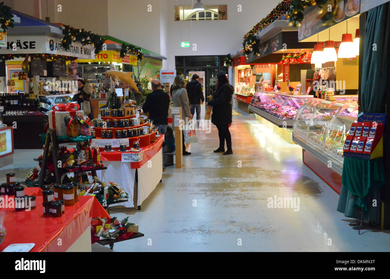 Berlin, Supermarket at Christmastime Stock Photo
