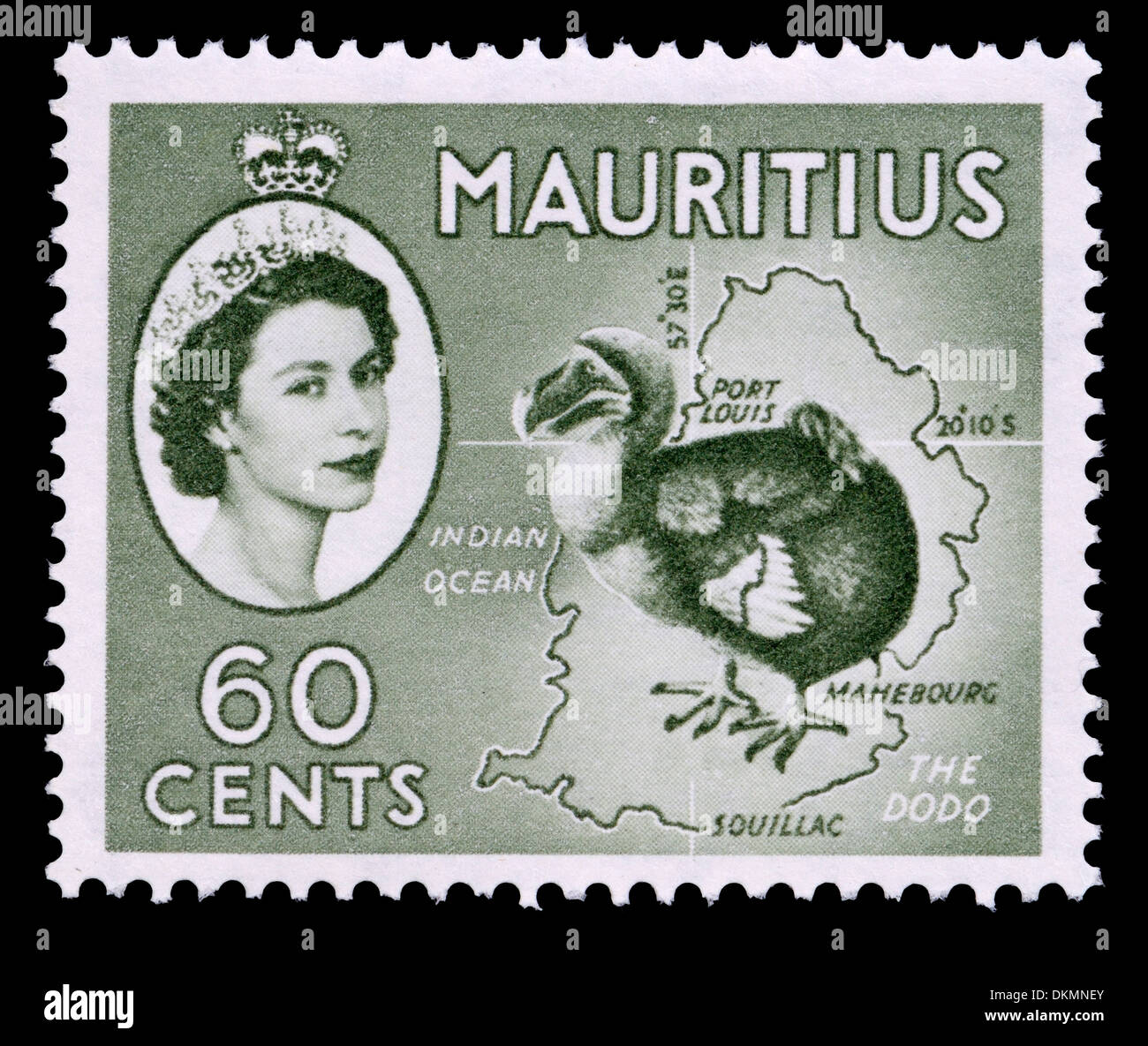 Dodo on a 1954 Mauritius postage stamp Stock Photo