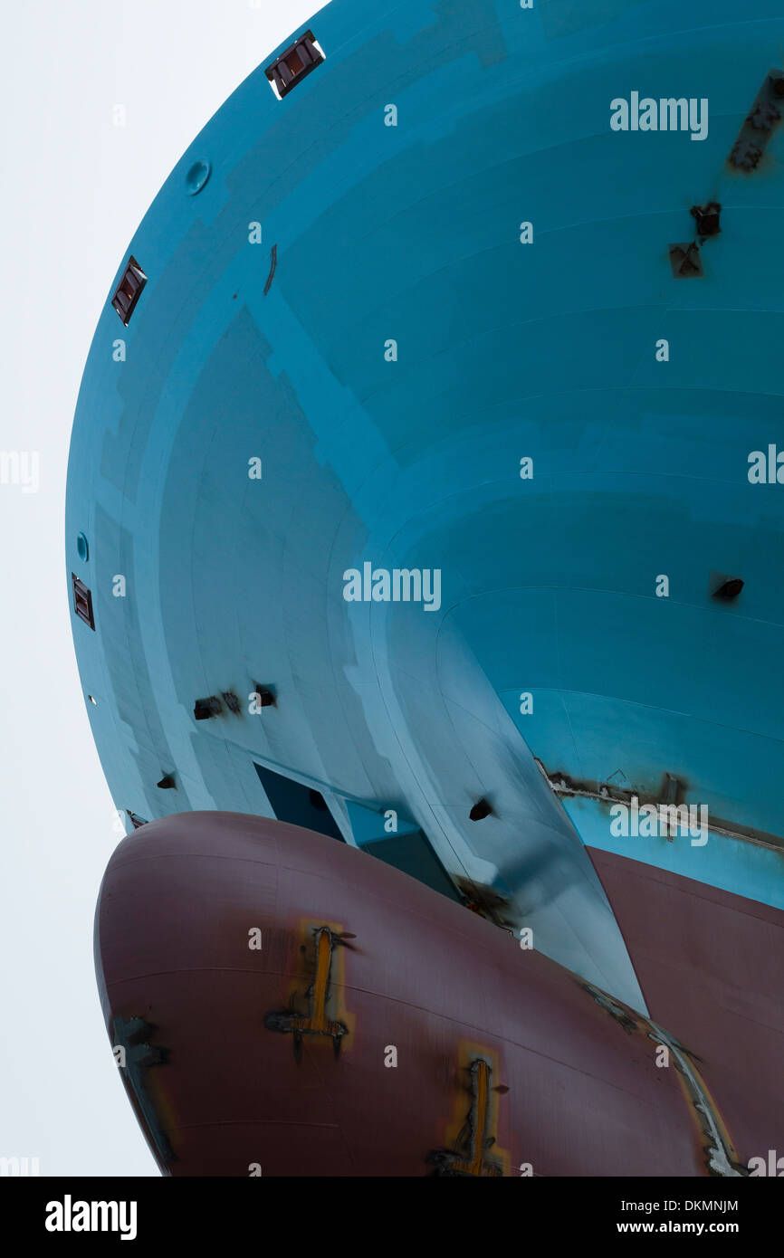 Visit at the production line of the 20 Triple-E 18.200 TEU large container ships at Daewoo (DSME) shipyard in South Korea. Stock Photo