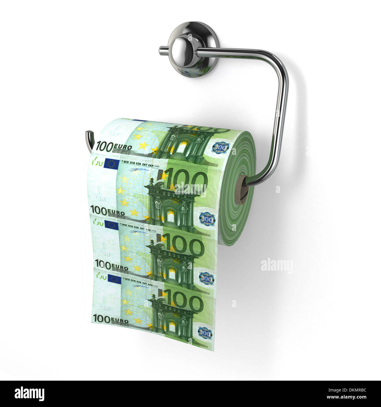 Euro devaluation. Money as toilet paper. 3d Stock Photo - Alamy