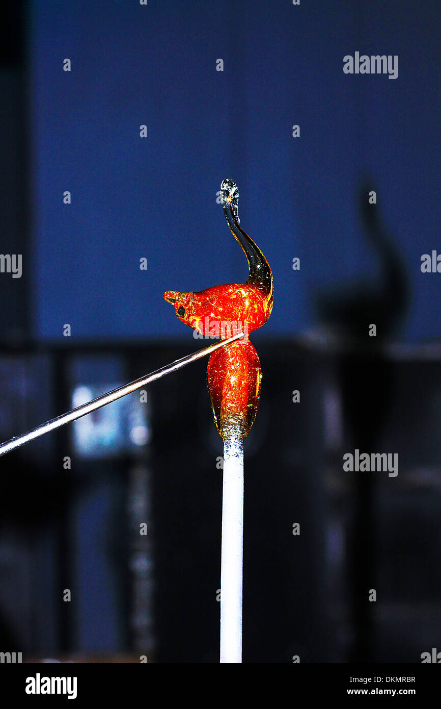 Glass Blowing Mauritius Factory swan Stock Photo Alamy