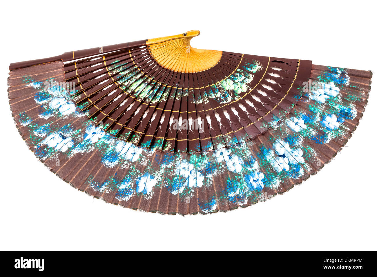 A beautiful Spanish fan on a white background Stock Photo - Alamy