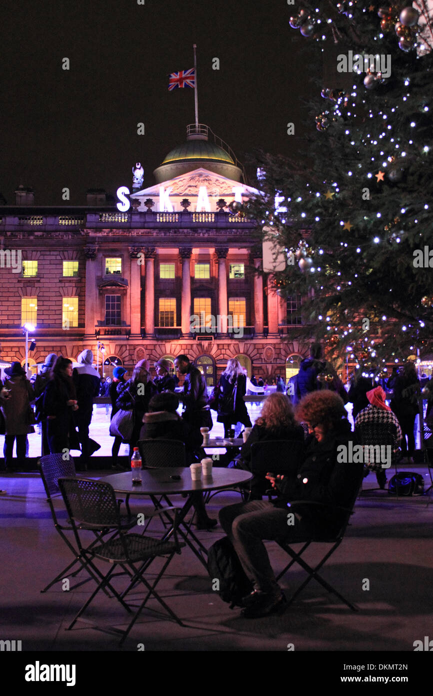 Open the ice skating rink at somerset house hi-res stock photography ...