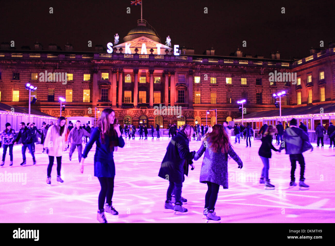 Open the ice skating rink at somerset house hi-res stock photography ...