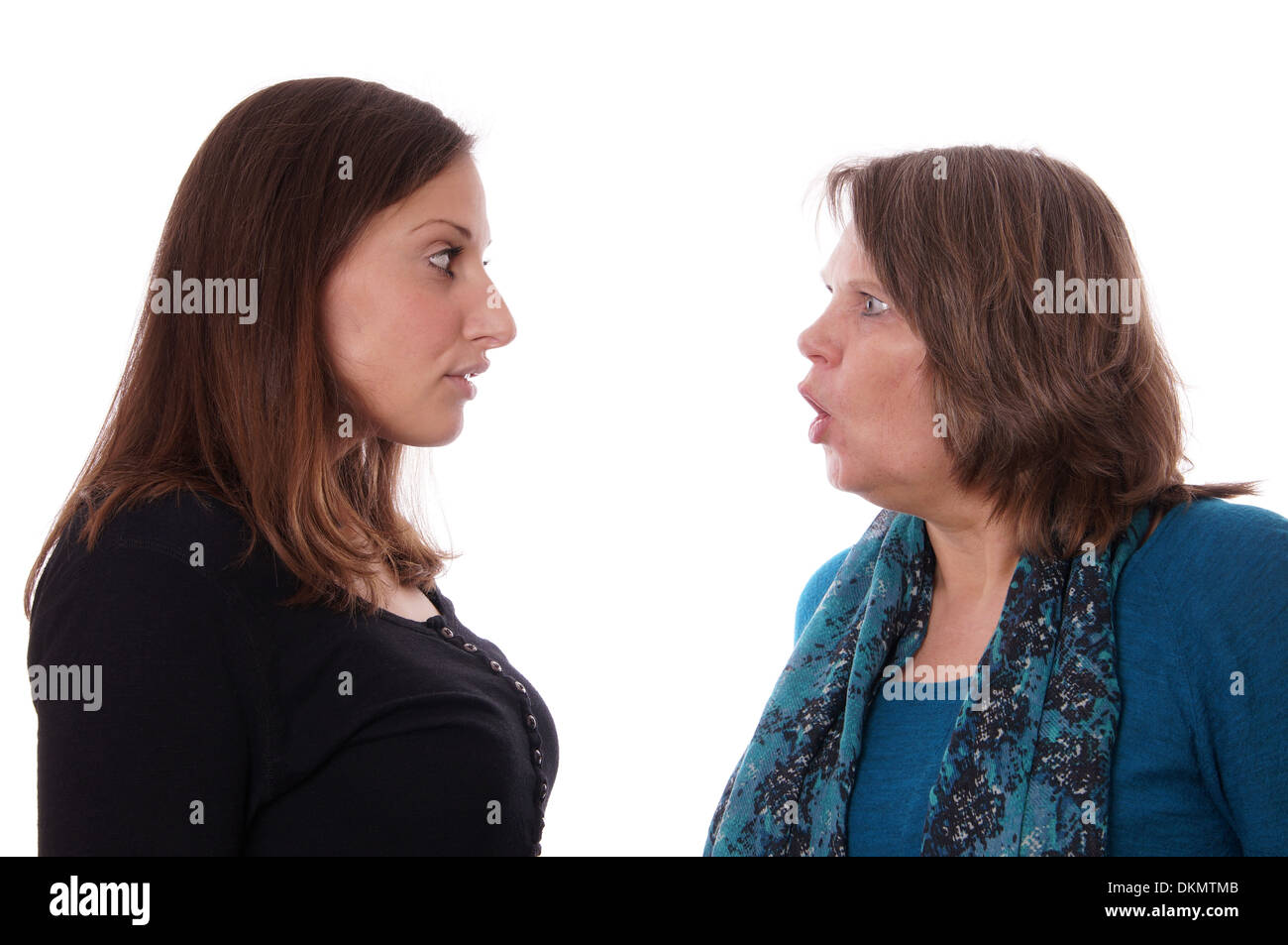 mother and daughter having a disgreement Stock Photo