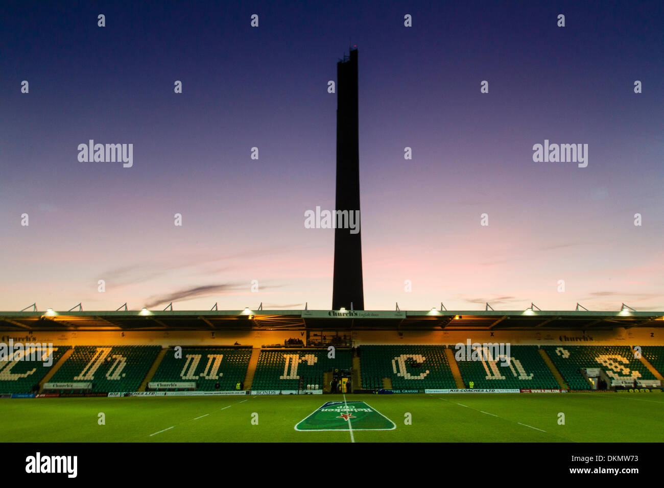 Northampton, UK. 7th Dec, 2013. View of the Church's Stand before the