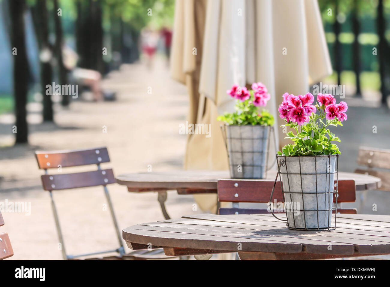 Garden restaurant in the park of Rosenborg Castle in Copenhagen, Denmark Stock Photo