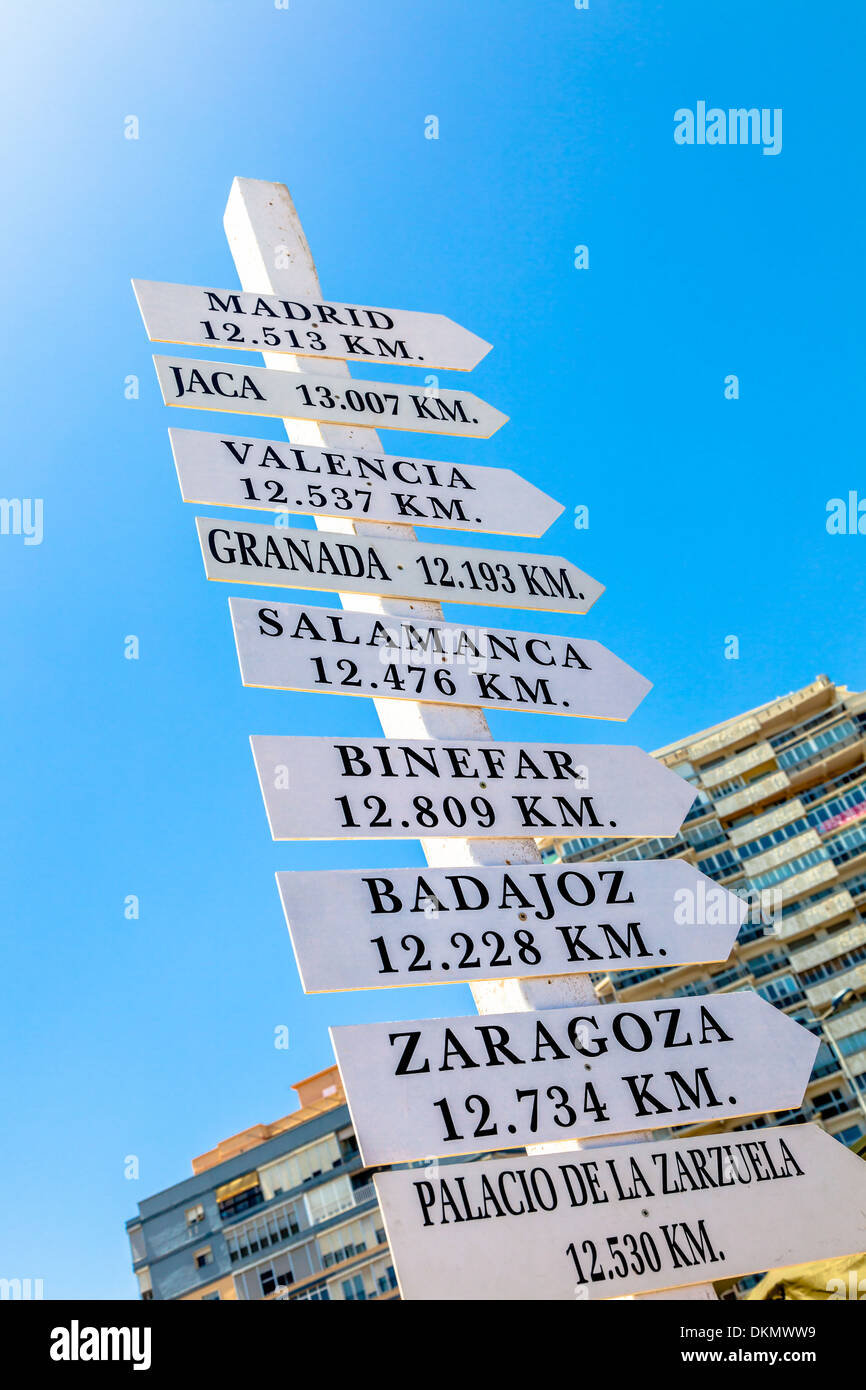 Group of addresses in a directional sign Stock Photo Alamy