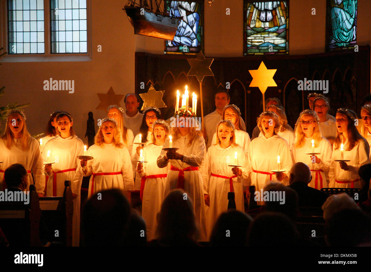 Santa Lucia Celebration In The Swedish Seaman´s Church At Christmas