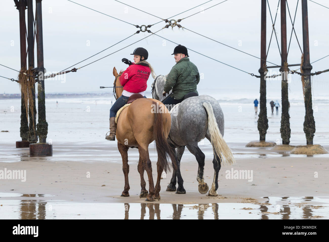 Horse riding on Saltburn beach. Saltburn by the Sea, North Yorkshire ...