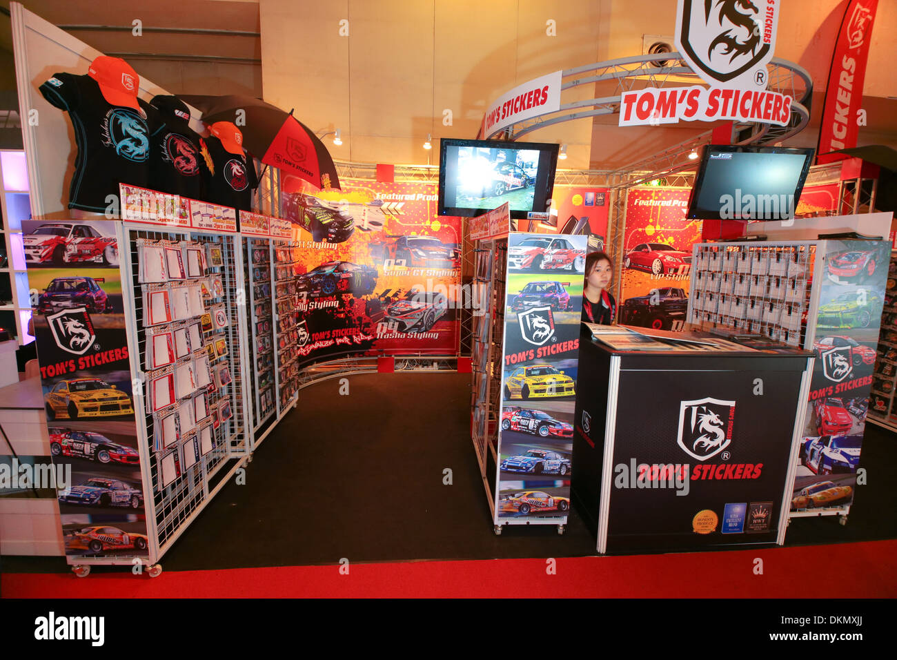 TOM's Sticker booth at KL International Motorshow 2013 Stock Photo Alamy