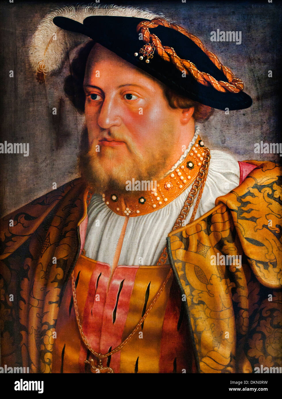 Porträt des Pfalzgrafen Ottheinrich ( Portrait of the Count Palatine Otto Heinrich ) by  Barthel Beham (1502–1540) German German Stock Photo