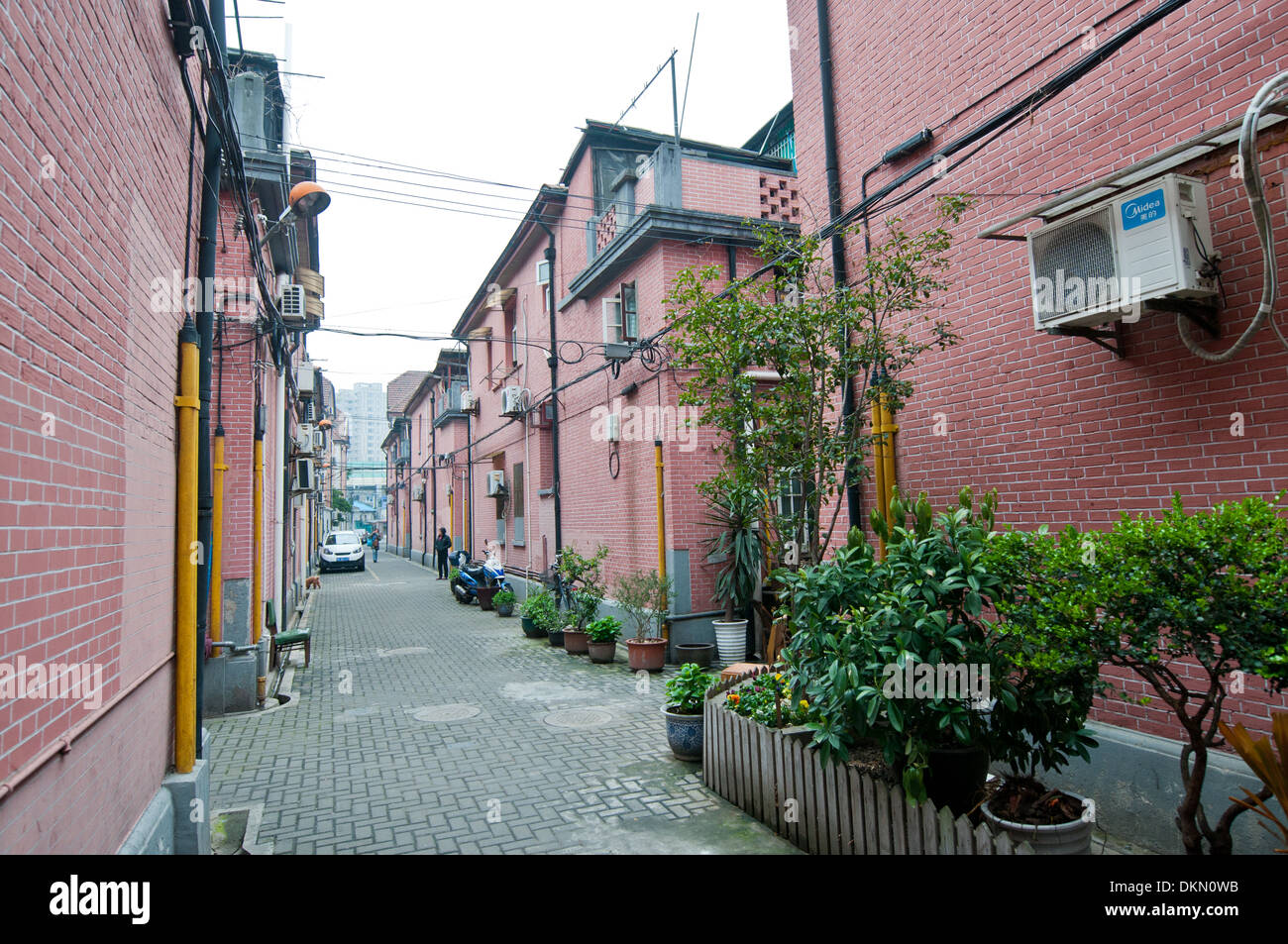 traditional Shanghainese architectural style area - Shikumen - combine of Western and Chinese elements, Shanghai, China Stock Photo