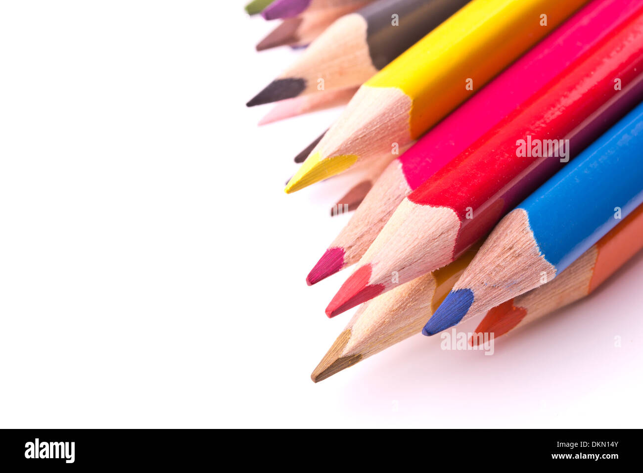 colored pencils, isolated on a white background Stock Photo