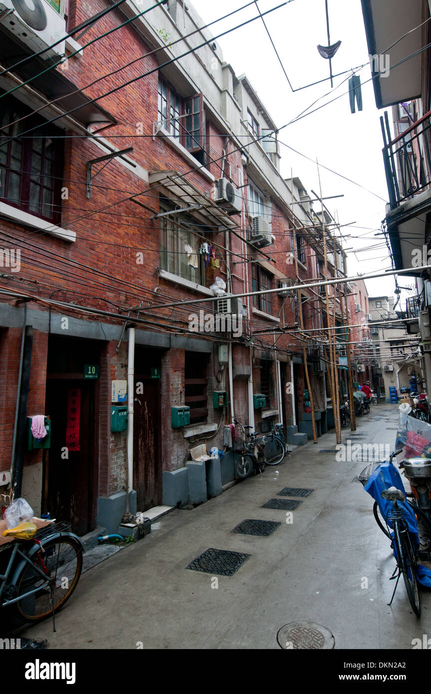 traditional Shanghainese architectural style area - Shikumen - combine of Western and Chinese elements, Shanghai, China Stock Photo