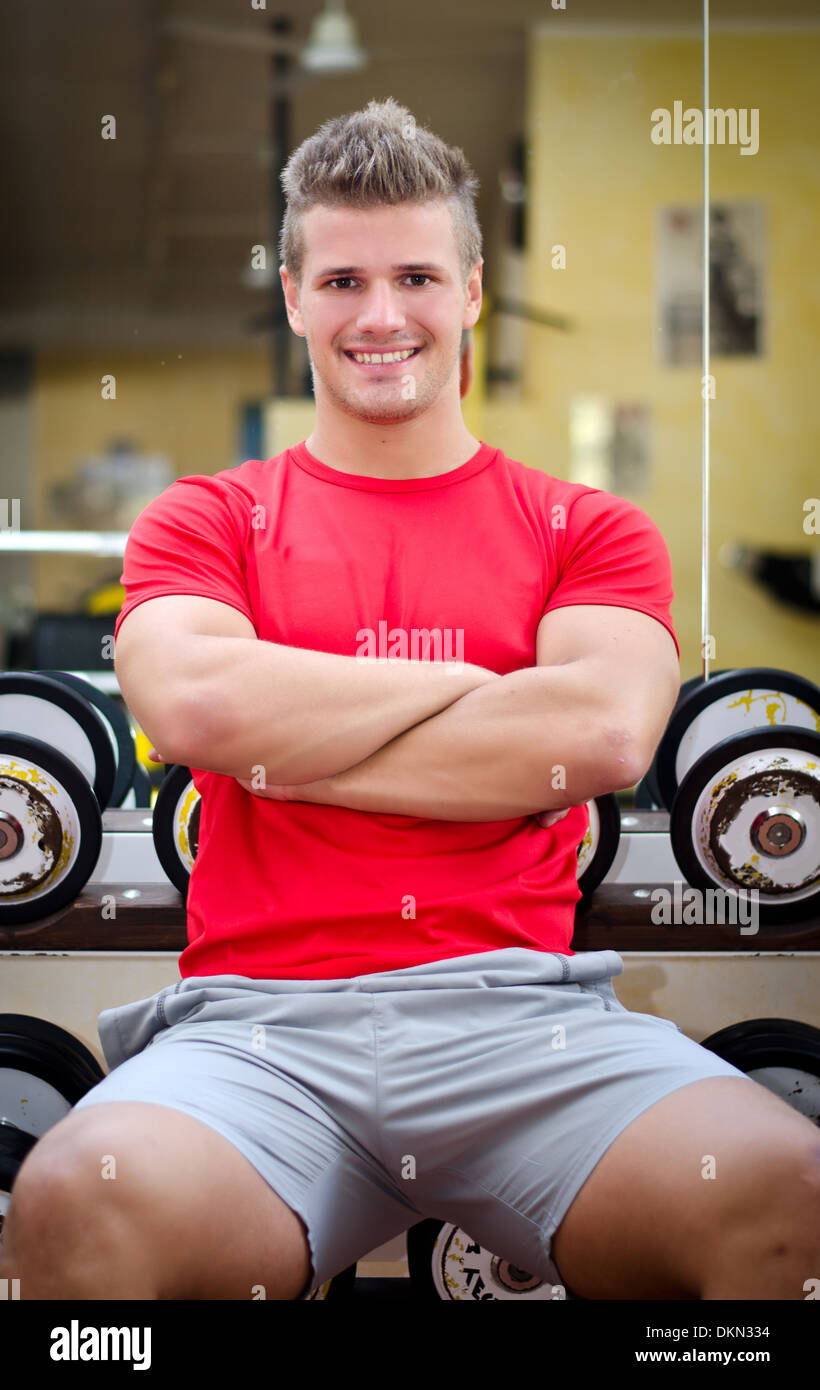 Young Male Doing Chest Exercises in the Gym Stock Image - Image of male,  caucasian: 44393999