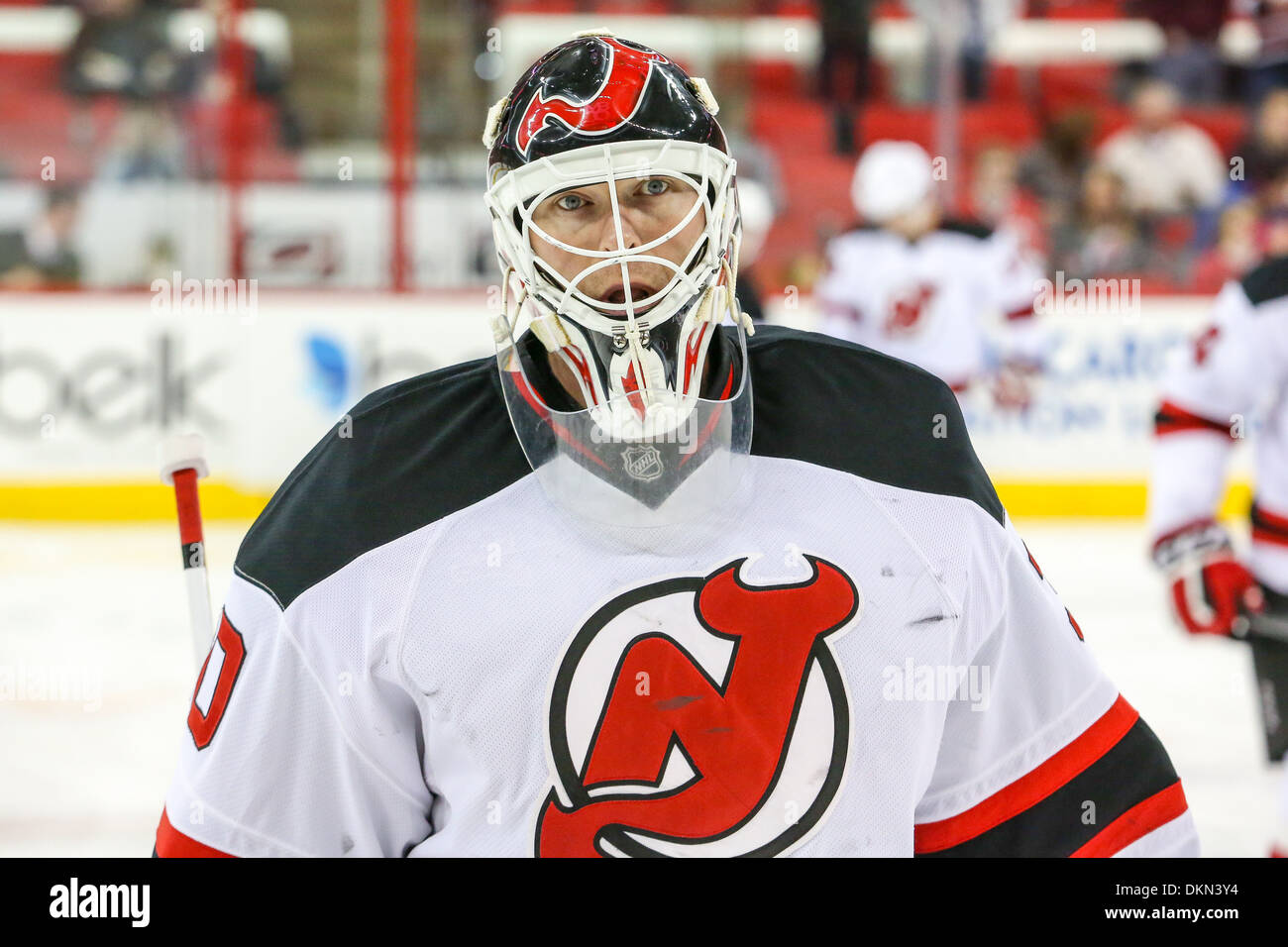 New Jersey Devils goalie Martin Brodeur 30 during the NHL game between the New Jersey Devils and the Carolina Hurricanes Stock Photo Alamy