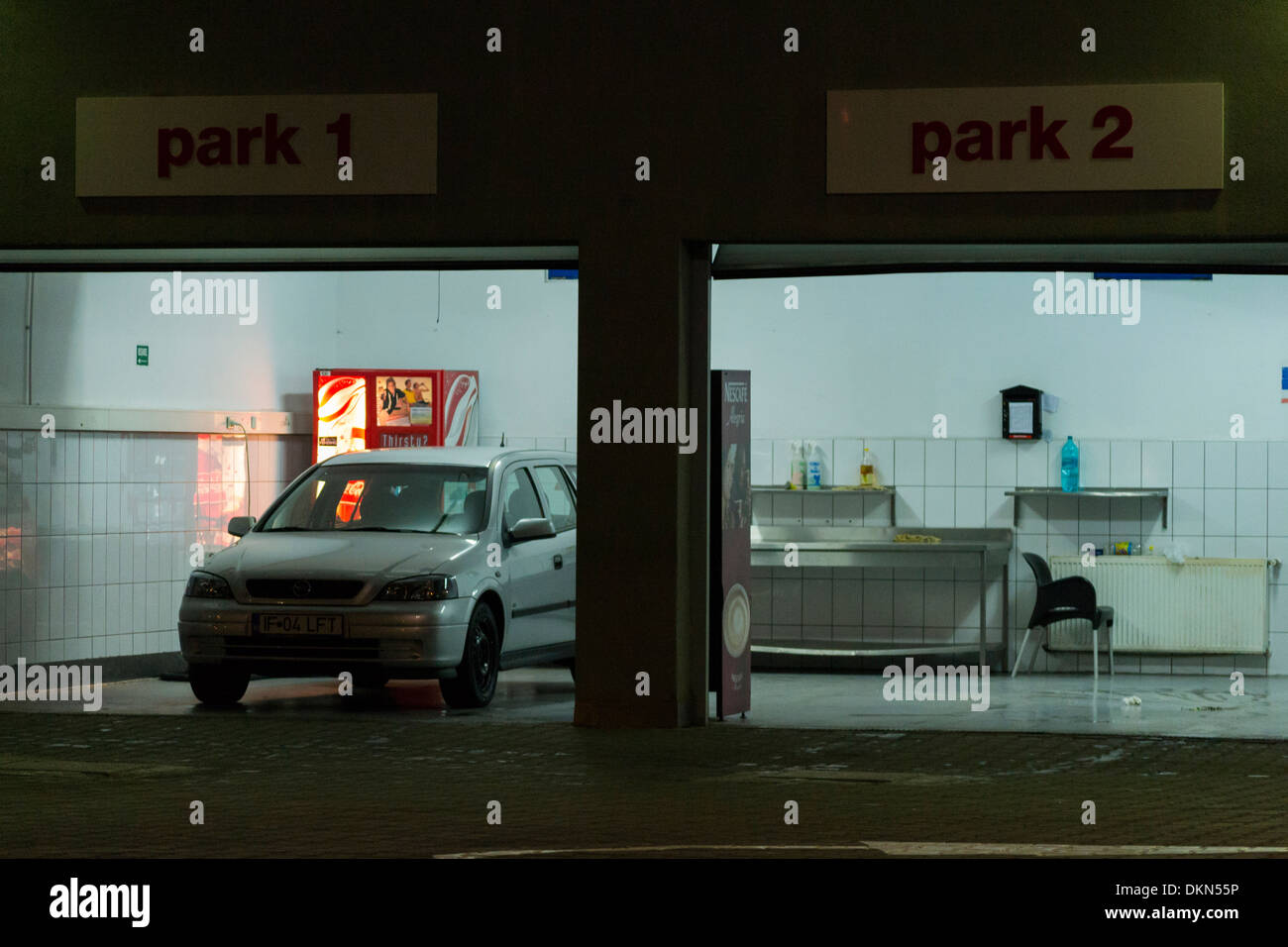 Car wash at night Stock Photo Alamy
