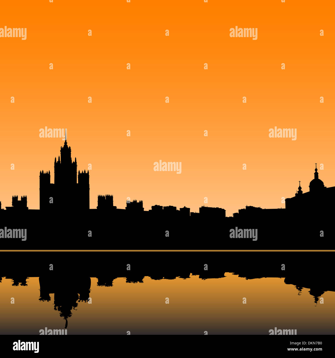 Moscow city silhouette skyline illustration Stock Photo - Alamy