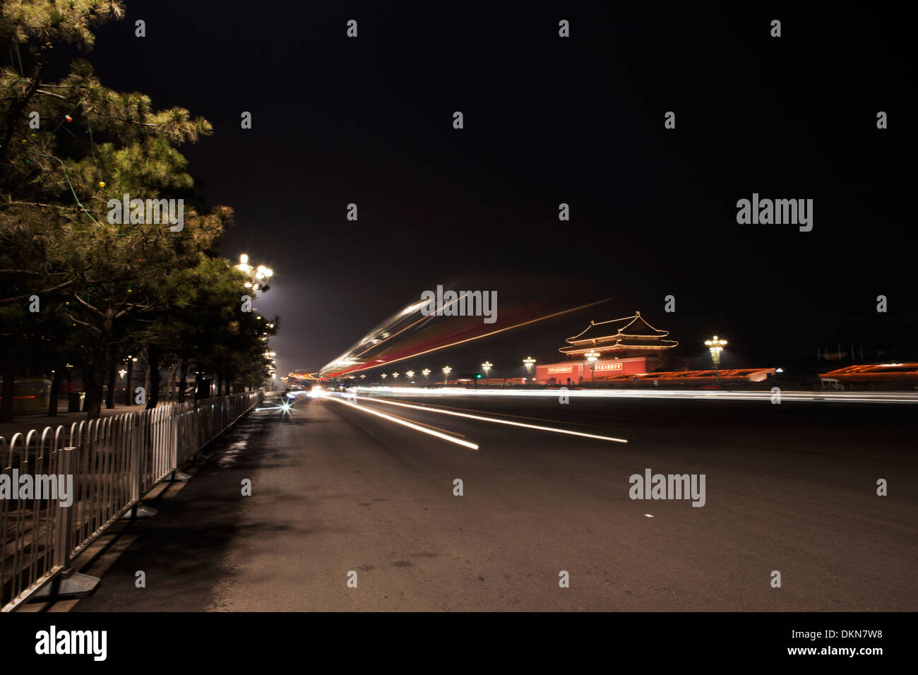 Night View Of Tiananmen Square Stock Photo - Alamy