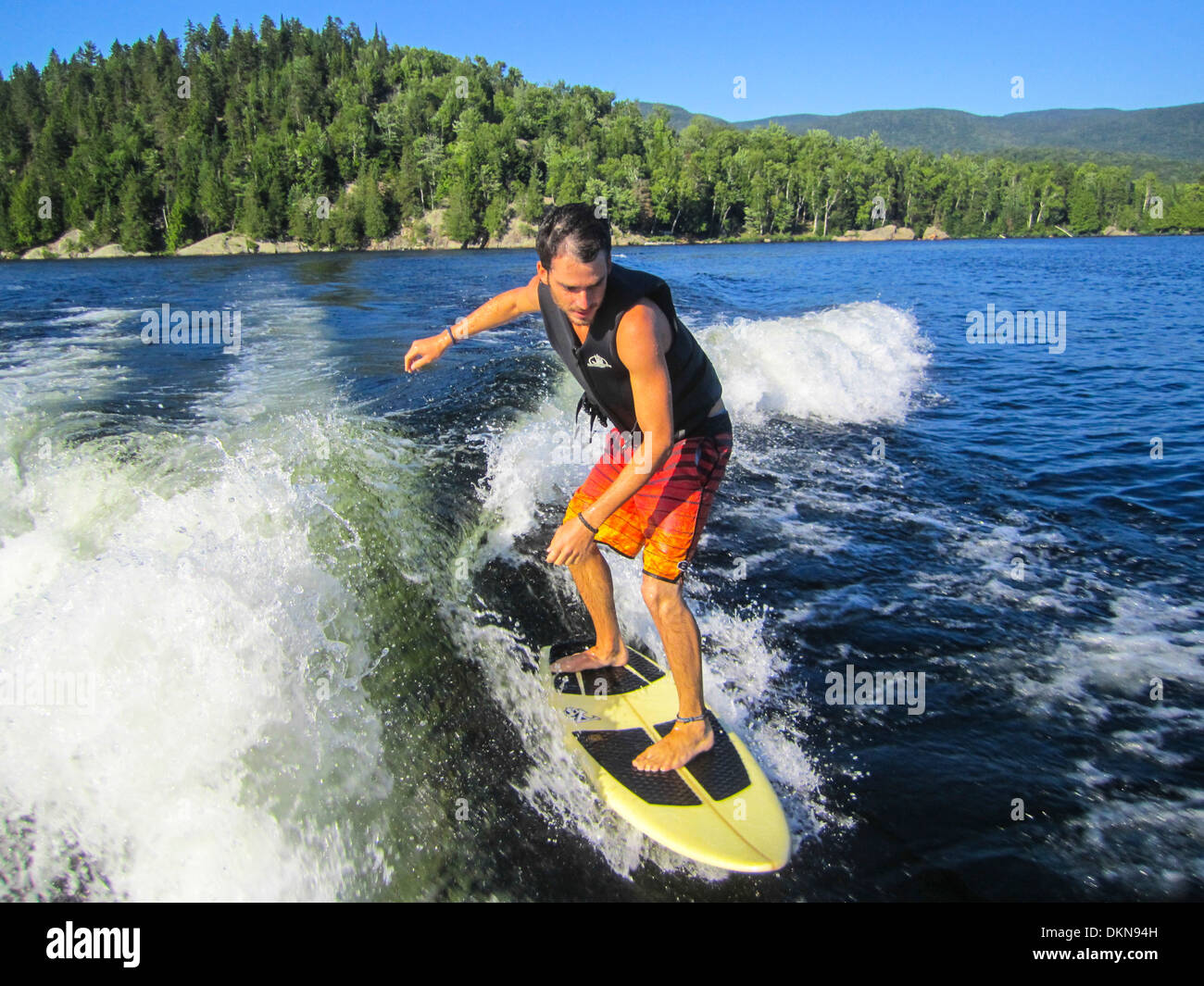 Young male water skier Stock Photo