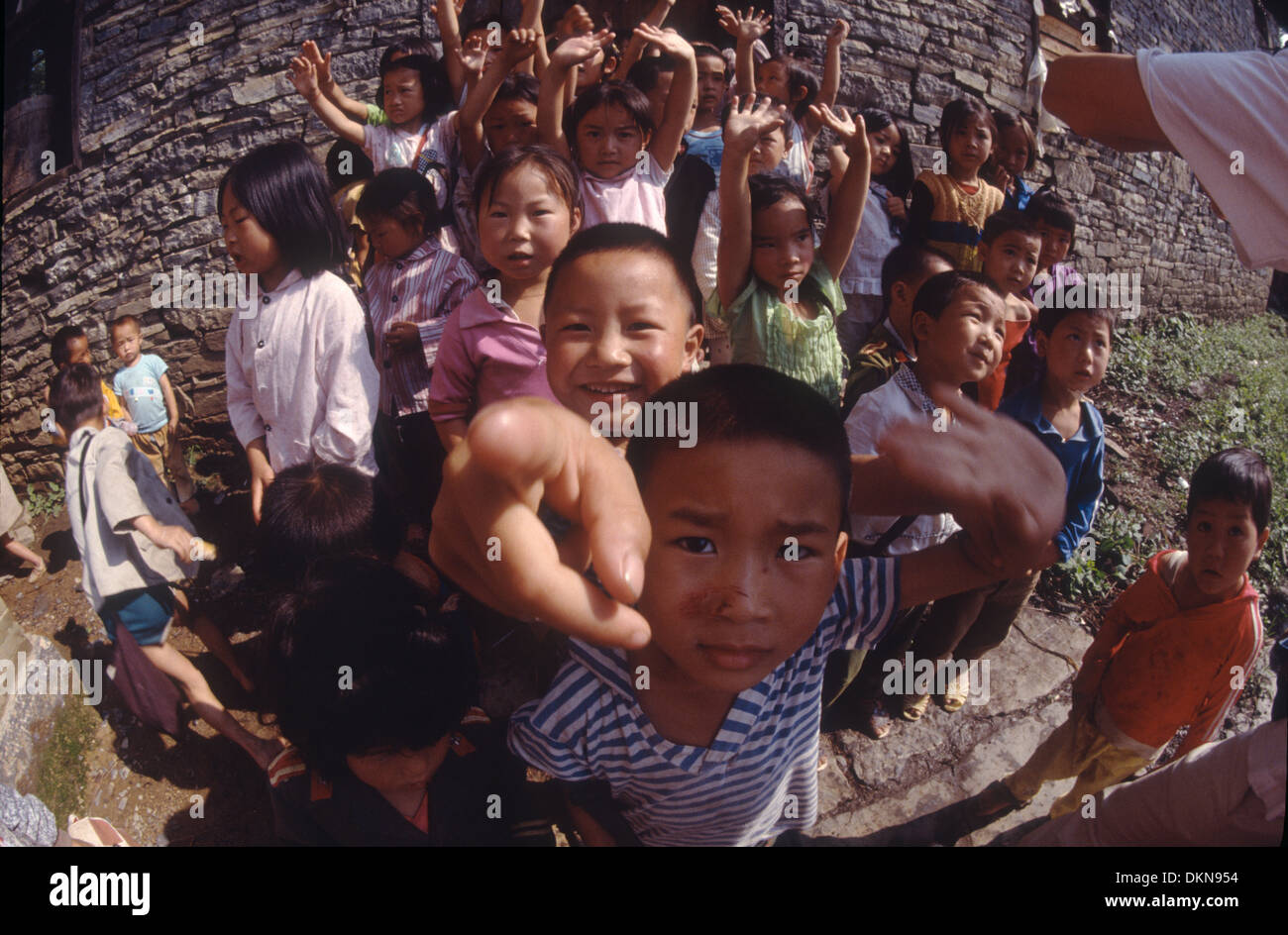 Students of a primary school in Hunan Province, China Stock Photo