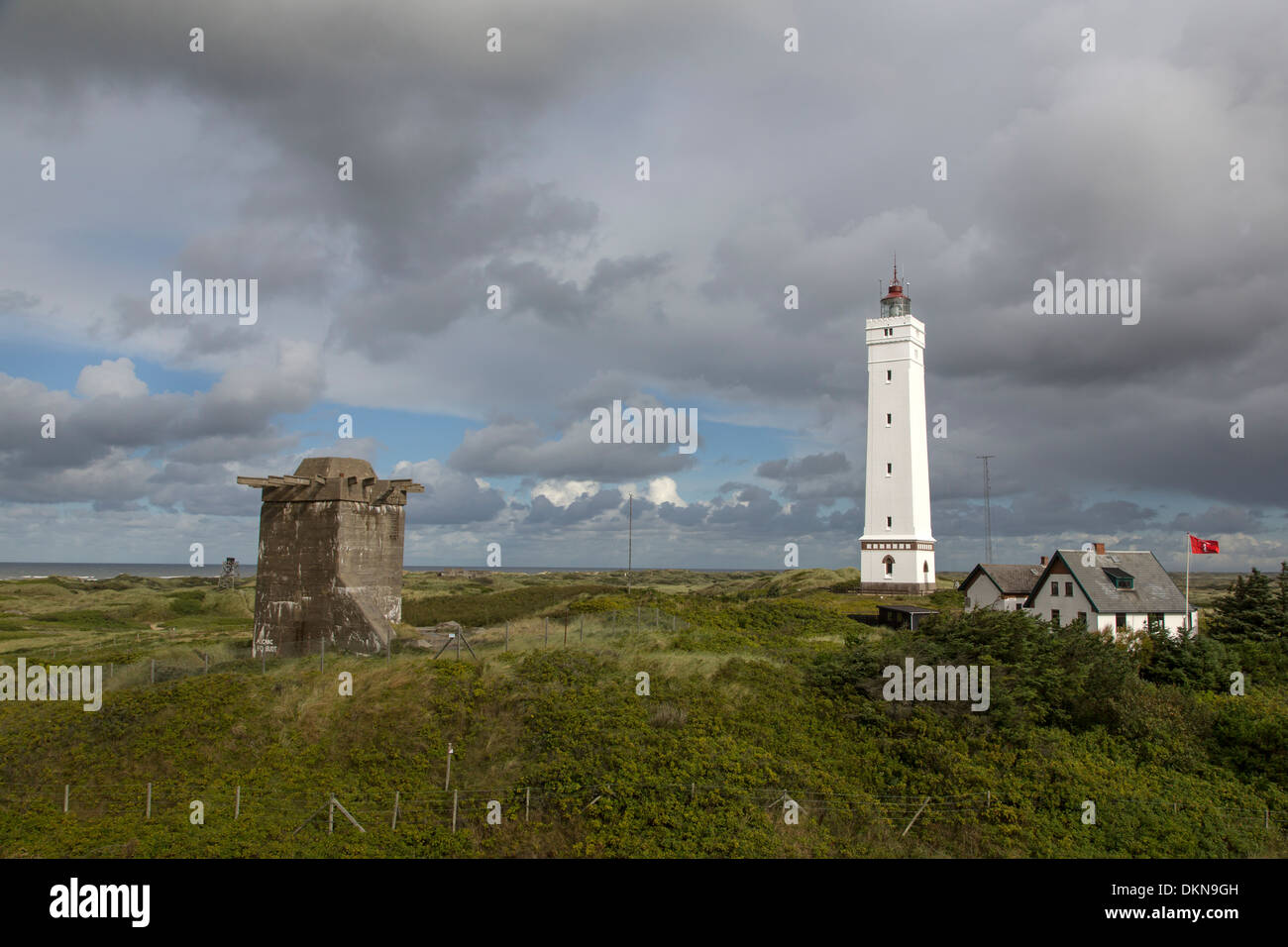Lighthouse Blavand, Denmark, Europe Stock Photo