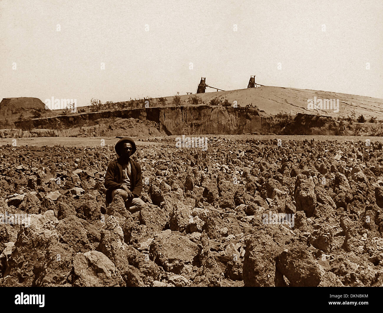 South Africa Kimberley De Beers Diamond Mine depositing floors pre-1900  Stock Photo - Alamy