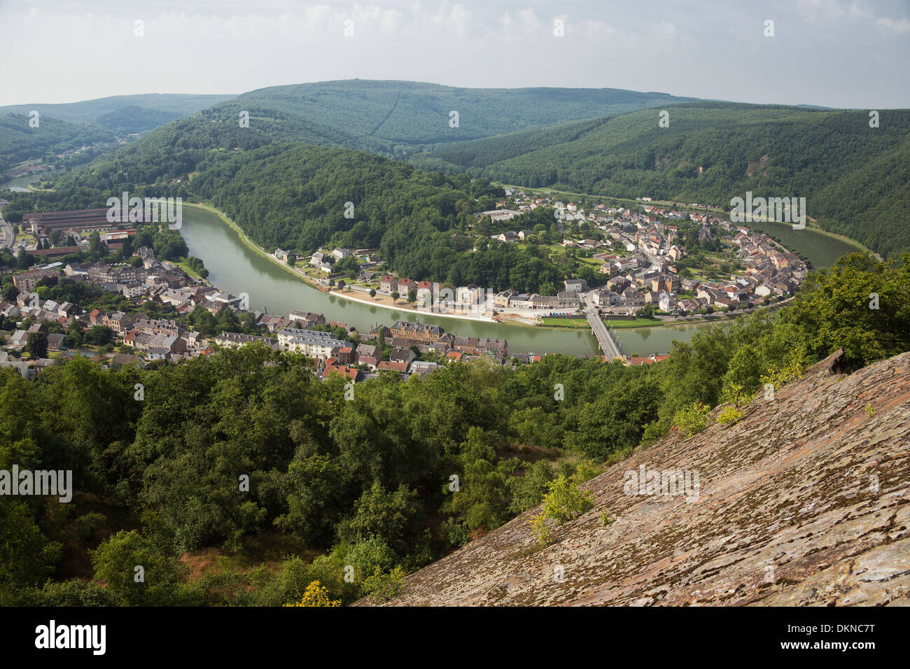View on the meander of the Meuse in Monthermé Stock Photo