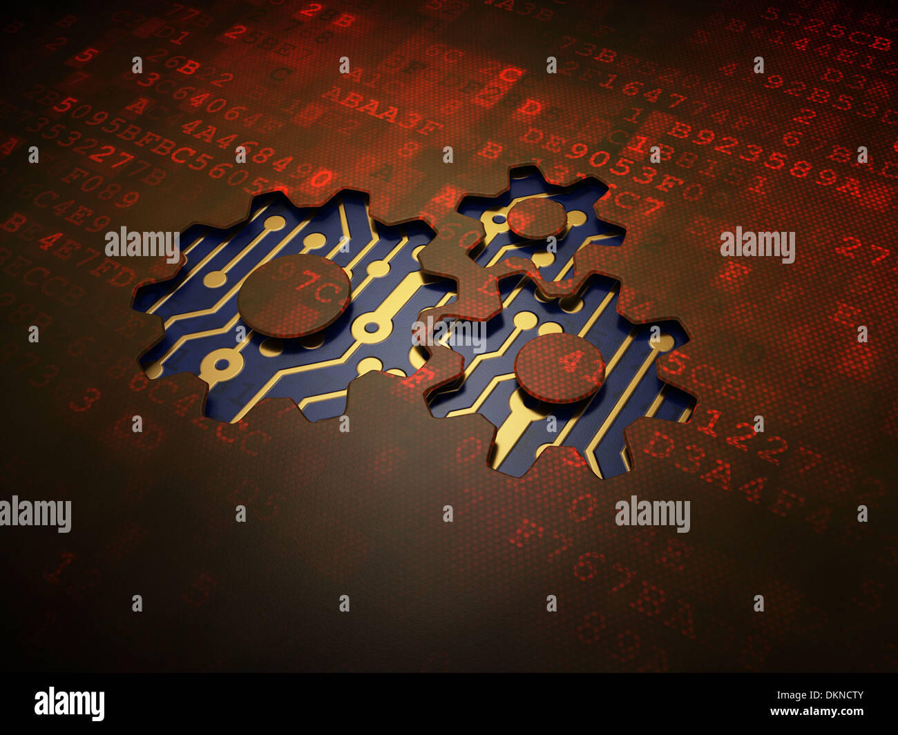 Data concept: Gears on digital screen background Stock Photo - Alamy