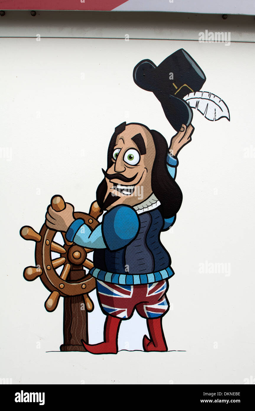 William Shakespeare cartoon on tour boat, Stratford-upon-Avon, UK Stock  Photo - Alamy