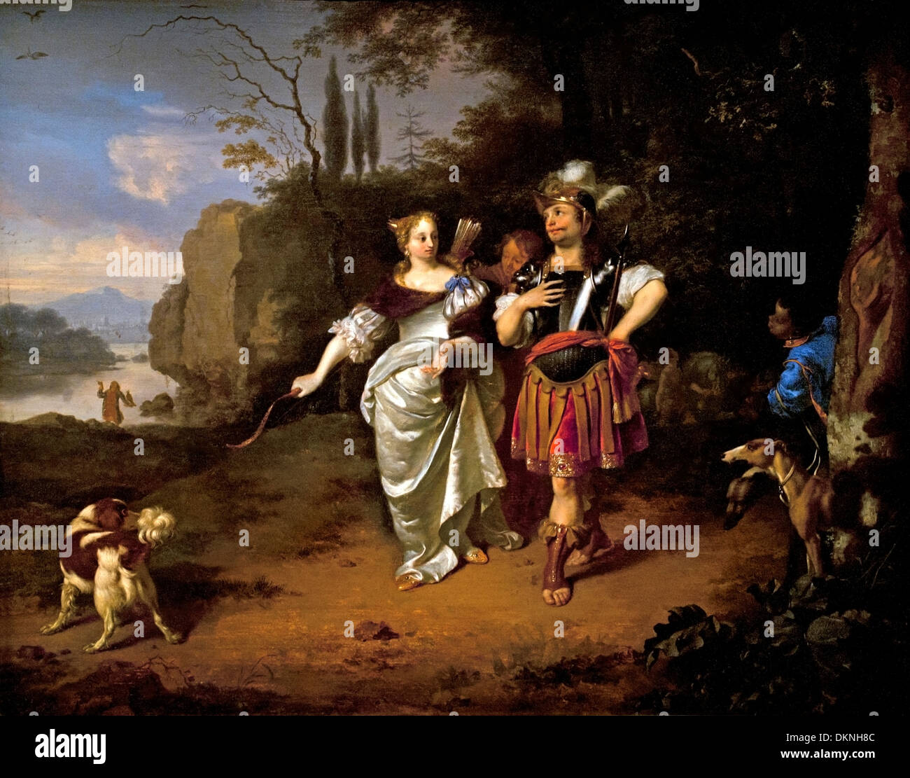 Dido and Aenas hunting, 1660 Arie de Vois 1,632-1680,  Dutch Netherlands Stock Photo