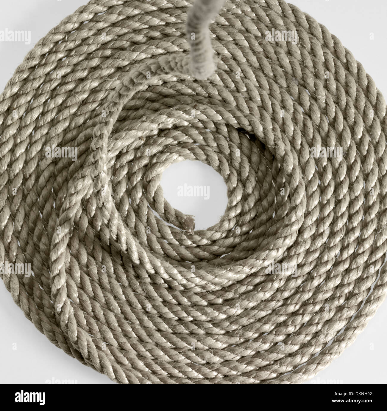 rolled rope seen from above Stock Photo