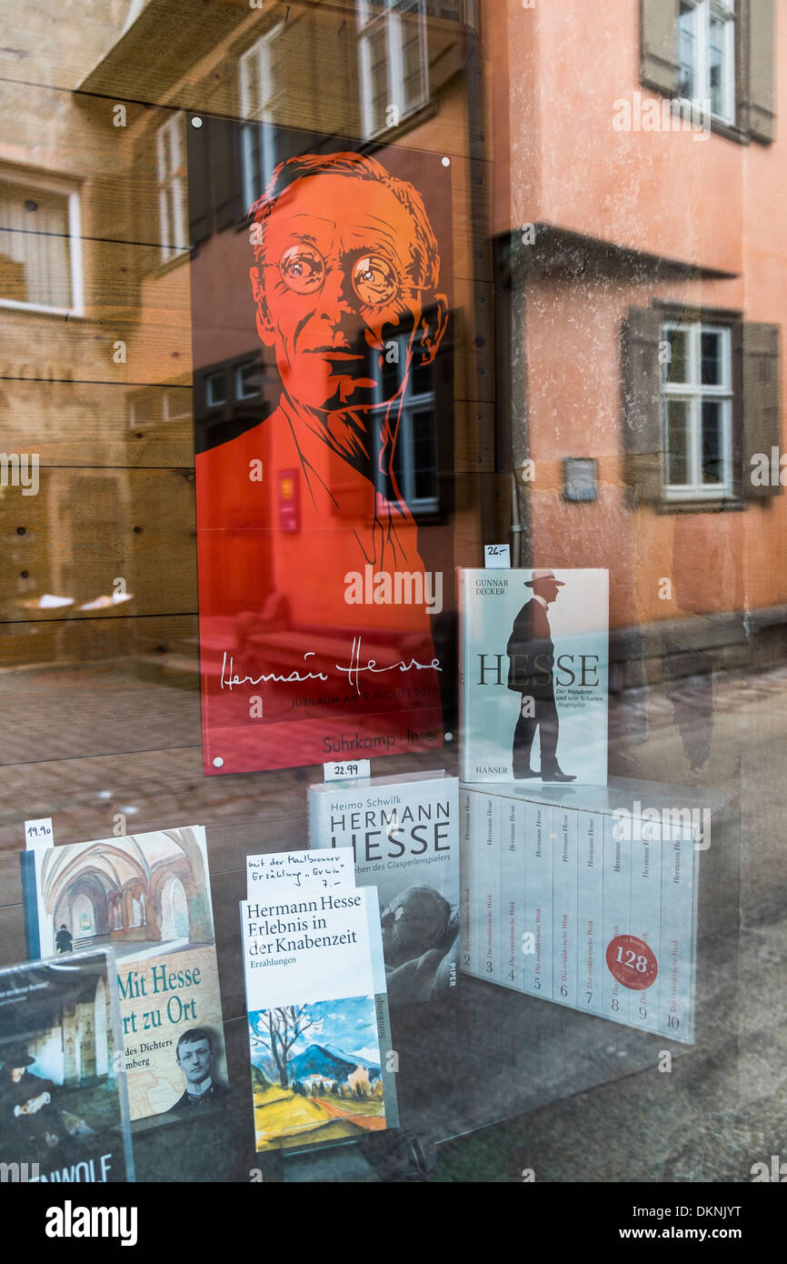 books of german writer hermann hesse in the window of the bookshop on the premises of the maulbronn monastery Stock Photo