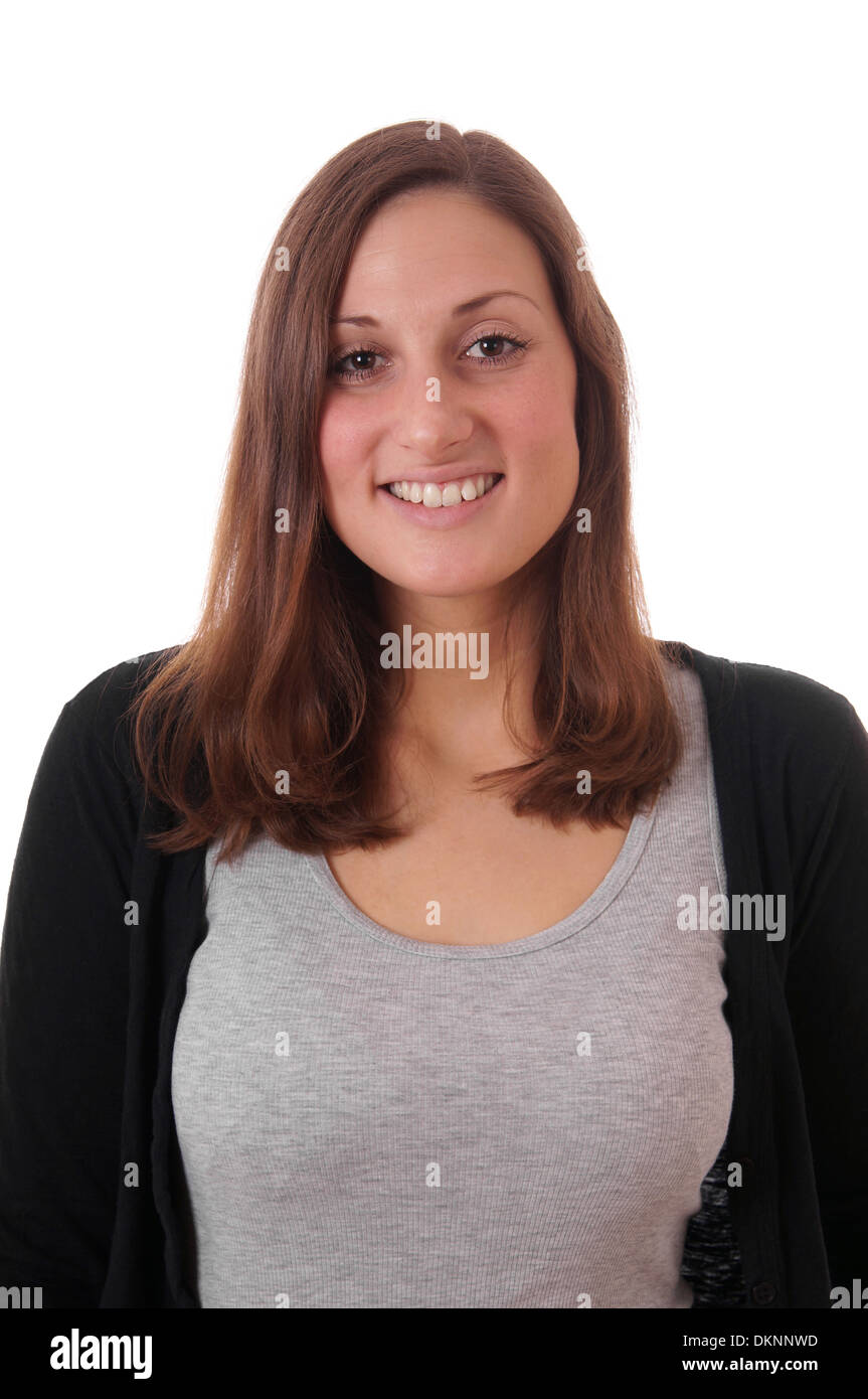 attractive young woman with toothy smile Stock Photo