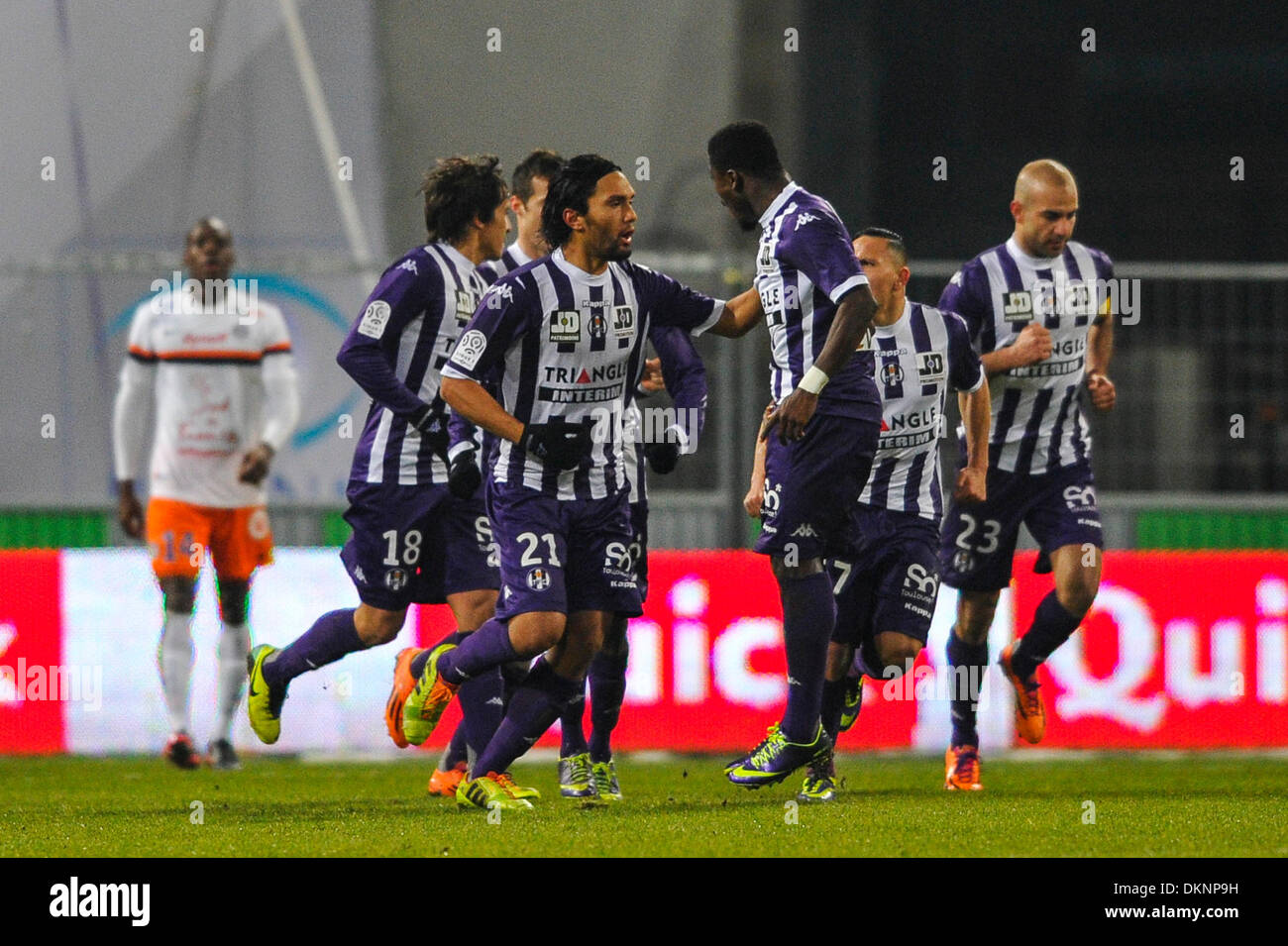 Toulouse, France. 08th Dec, 2013. French League 1 football. Toulouse versus Montpellier. Goal celebrations from Abel Aguilar Tapias (tfc) Credit:  Action Plus Sports/Alamy Live News Stock Photo