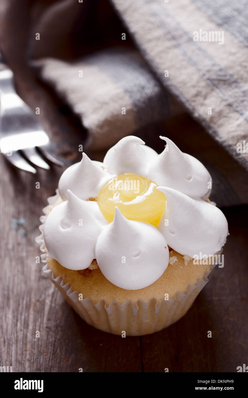 Vanilla cupcakes decorated with whipped cream Stock Photo Alamy