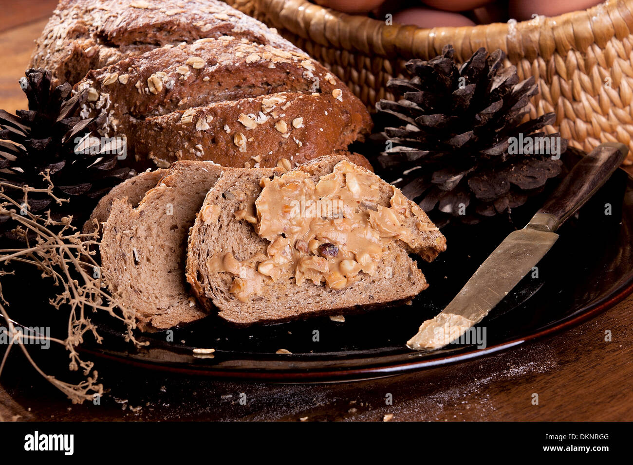 Whole wheat bread with Peanut butter Stock Photo Alamy