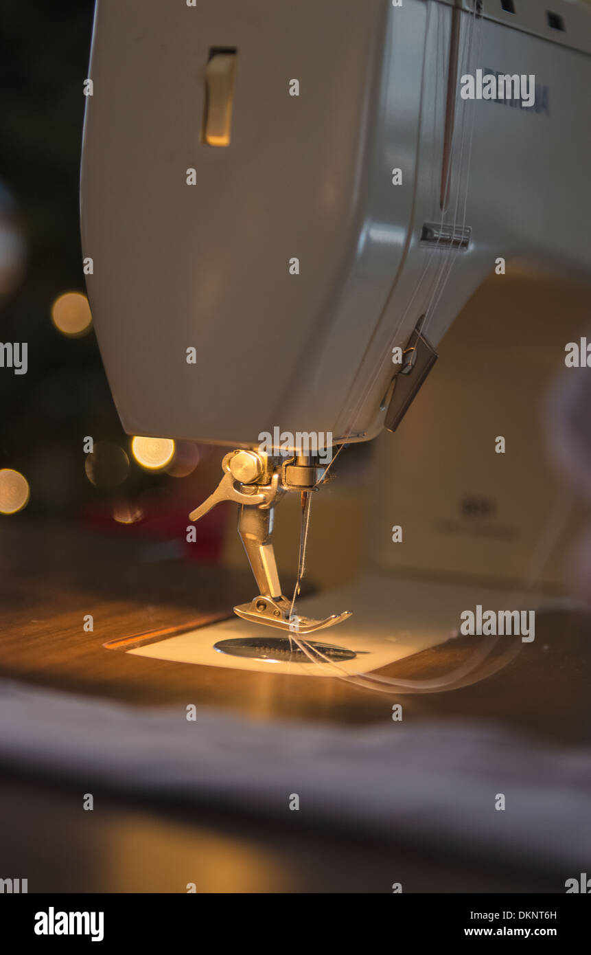 An old sewing machine at work! Stock Photo