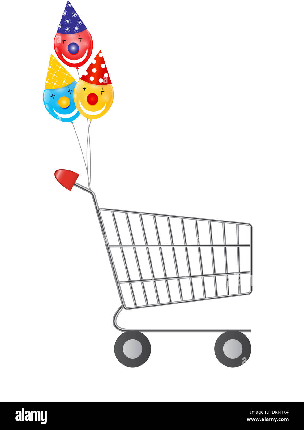 Vector illustration of empty supermarket shopping cart icon isolated on ...