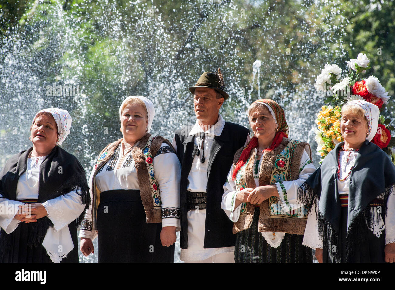 Moldovans celebrating Limba Noastra (National Language Day, 31st August) in Chisinau, the capital of Moldova. Stock Photo