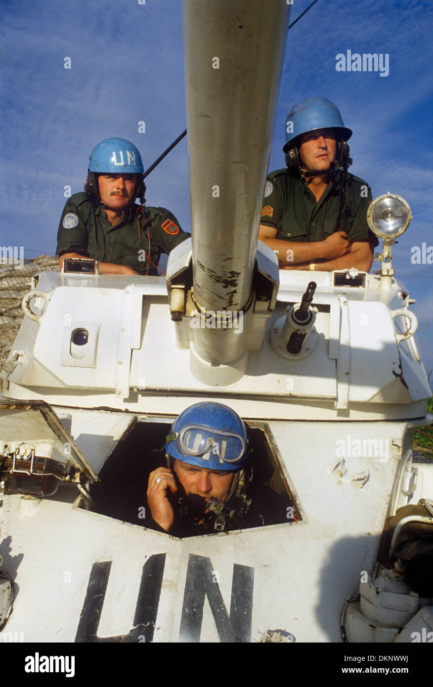 Irish UN United Nations soldiers on tour of duty in southern Lebanon 1980. HOMER SYKES Stock Photo