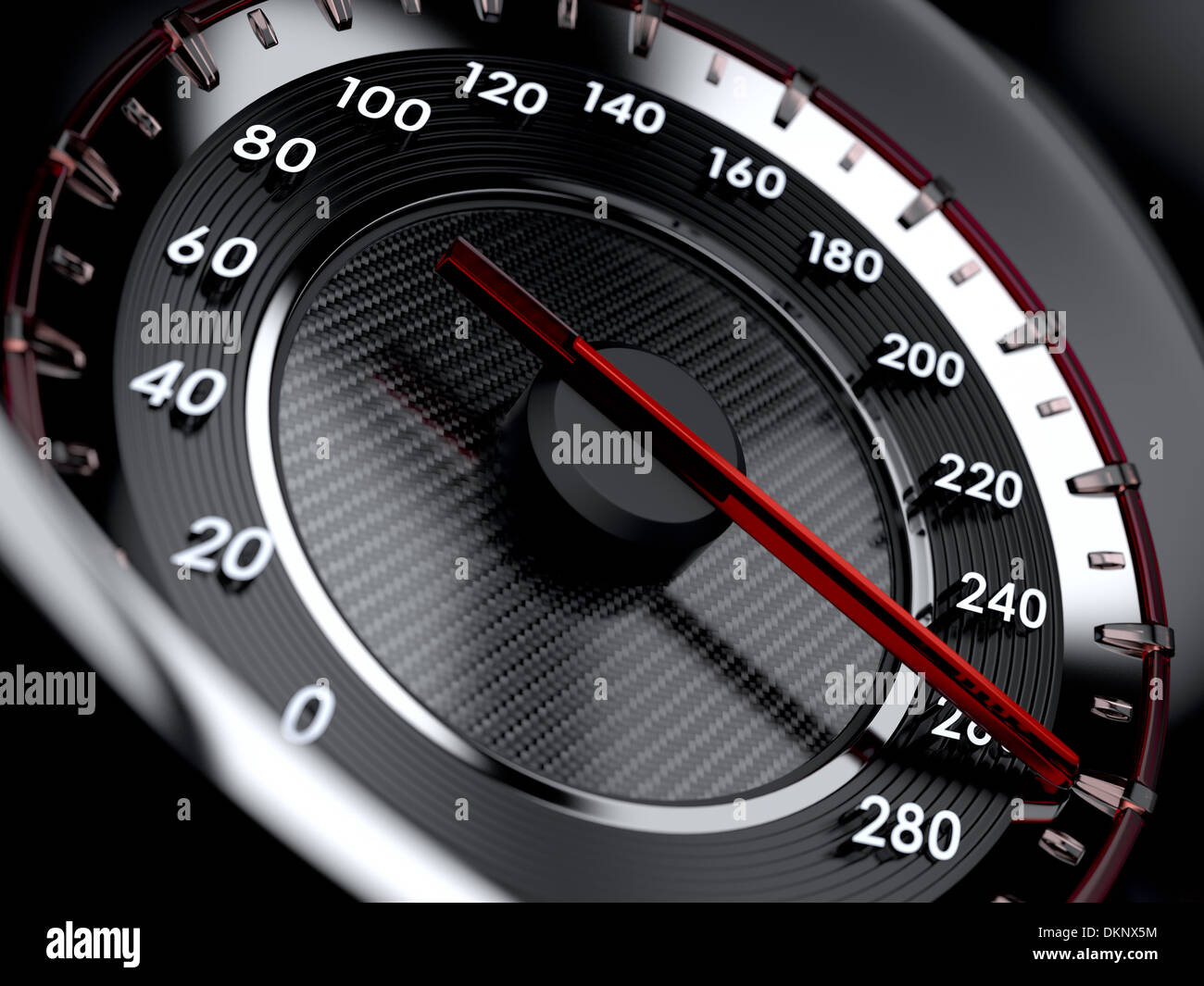 3d illustration of car speedometer. High speed concept Stock Photo