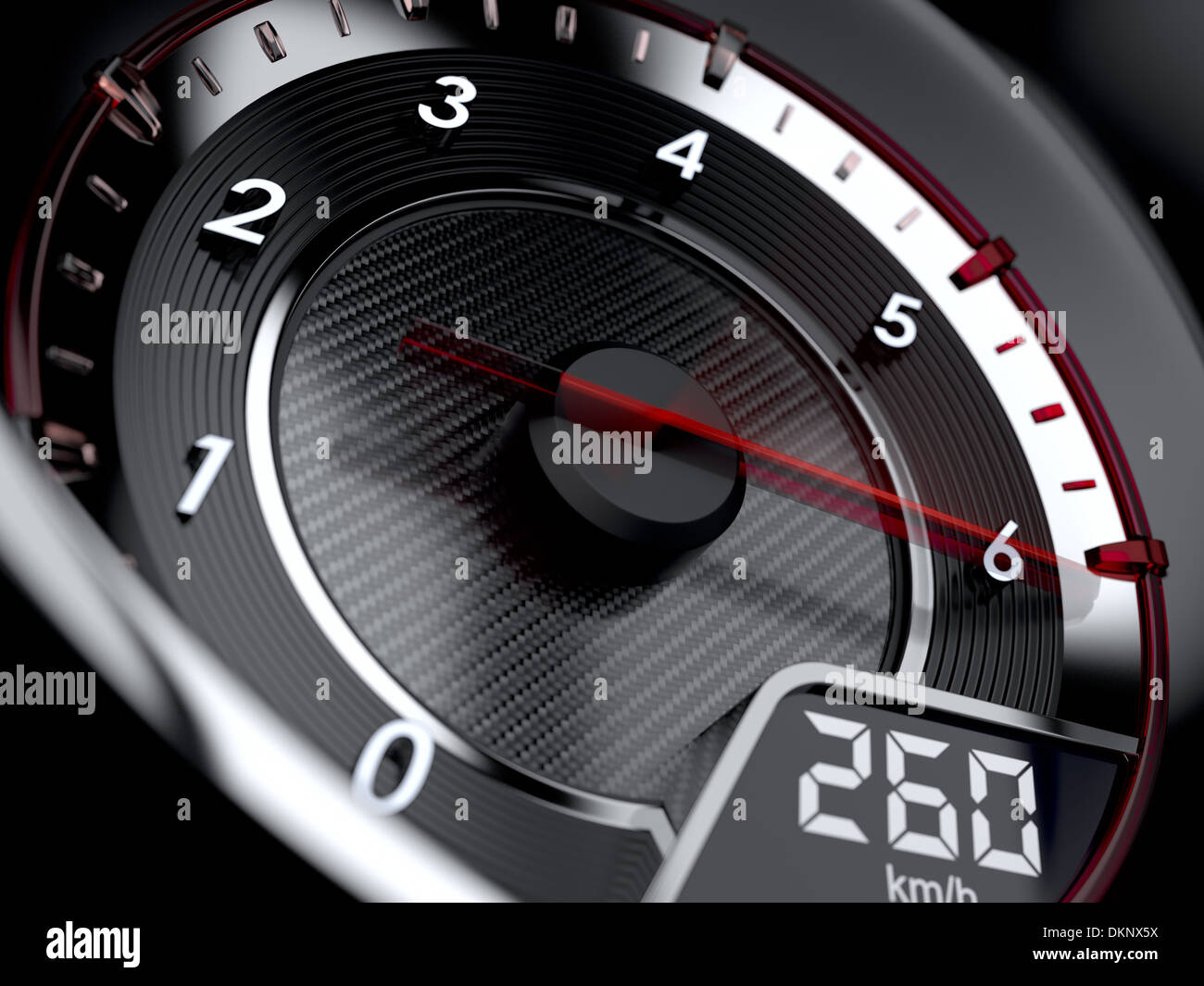 3d illustration of car tachometer. High speed concept Stock Photo