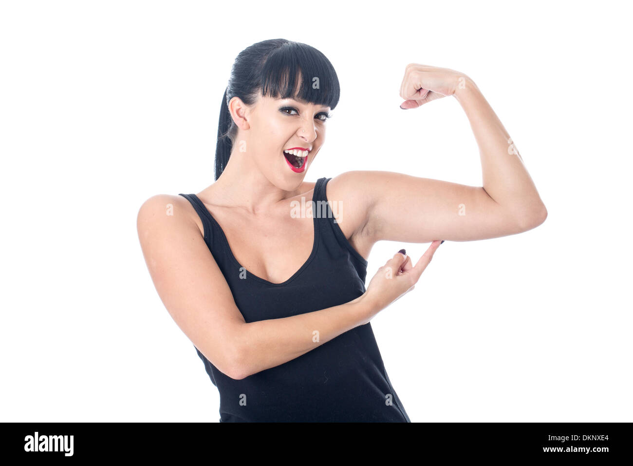 Happy Young Woman Posing Stock Photo