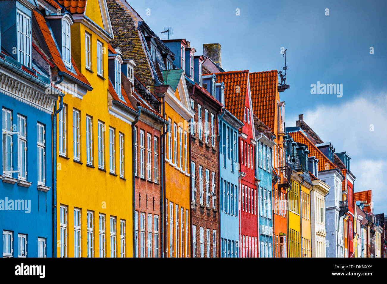 Nyhavn buildings in Copenhagen, Denmark. Stock Photo