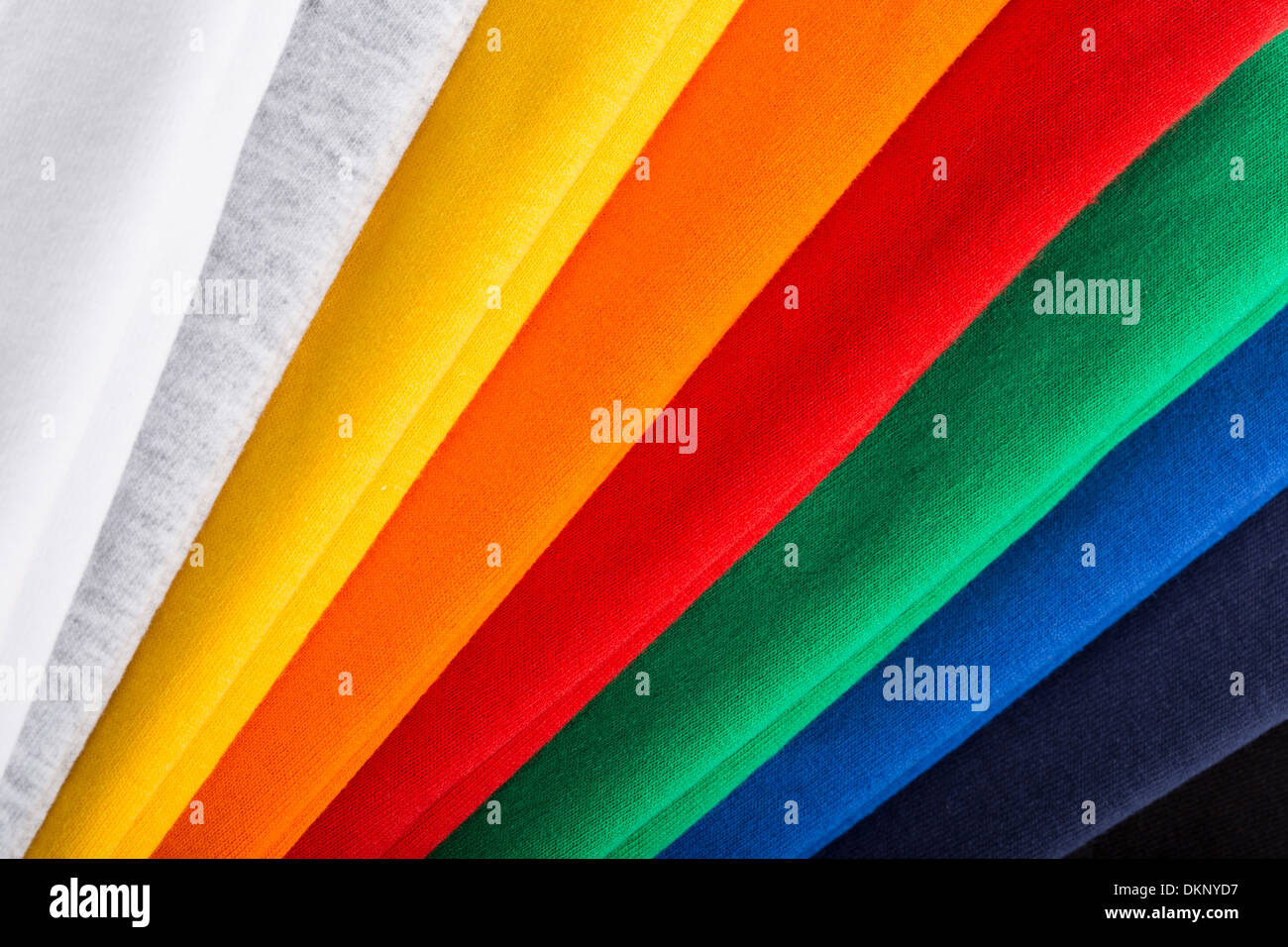 stack of colorfull cotton fabric Stock Photo