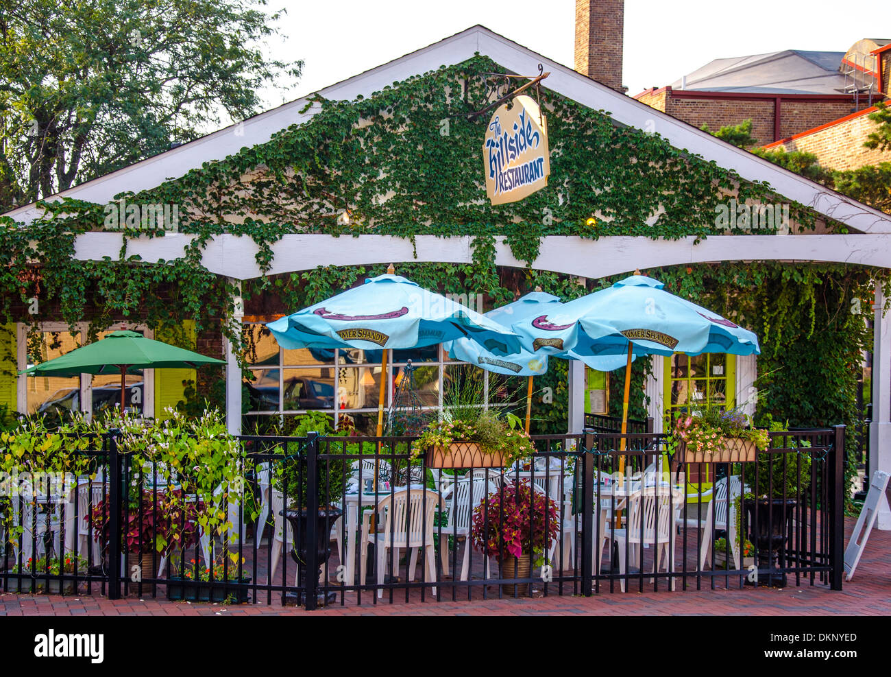 The Hillside is a popular restaurant in DeKalb, Illinois a town along the Lincoln Highway. Stock Photo