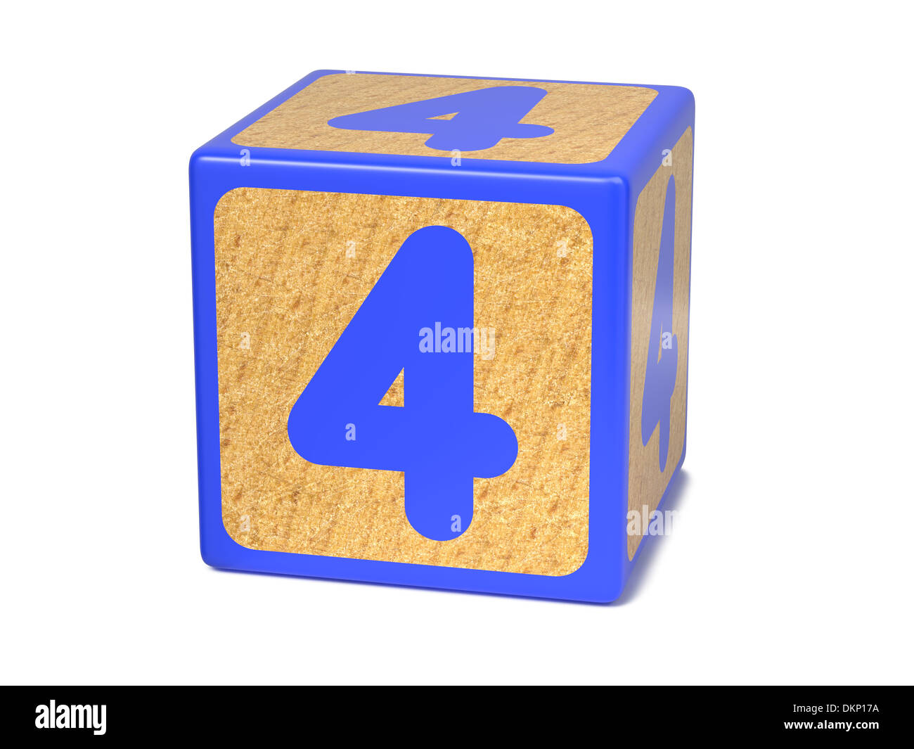 Number 4 - Childrens Alphabet Block. Stock Photo